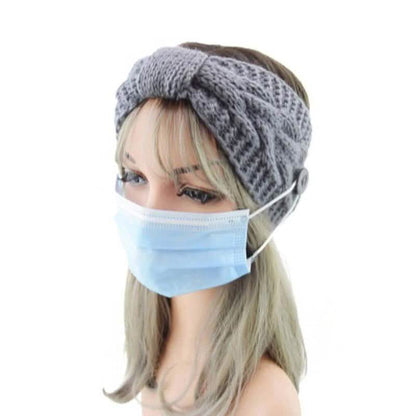 4-Pack: Women's Winter Headband and Ear Warmer with Buttons to Hold Mask DailySale