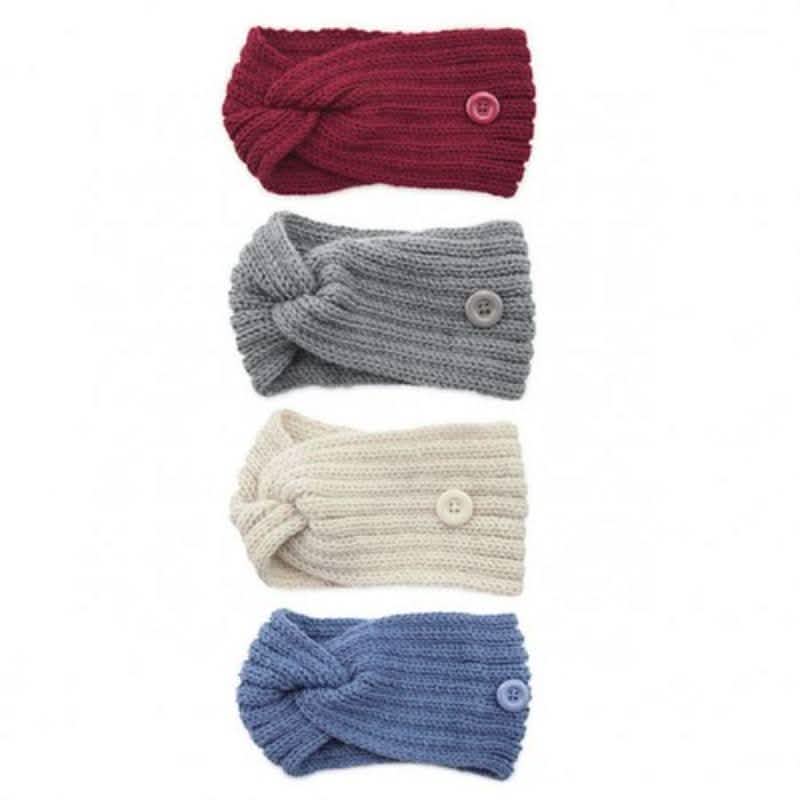 4-Pack: Women's Winter Headband and Ear Warmer with Buttons to Hold Mask DailySale