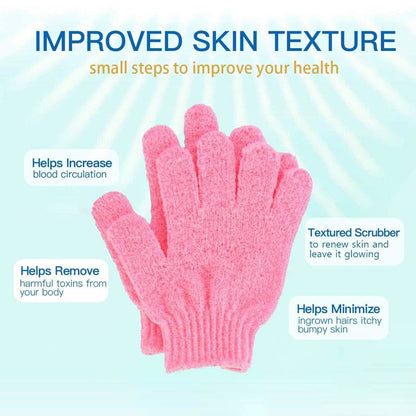 4-Pairs: Exfoliating Gloves - Premium Scrub Wash Mitt for Bath or Shower DailySale