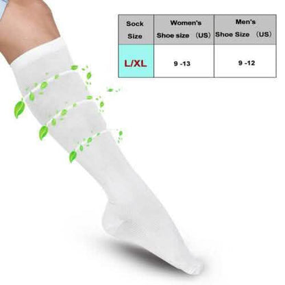 4-Pairs: White L/XL Compression Socks Running Sports Graduated Travel DailySale