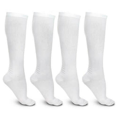 4-Pairs: White L/XL Compression Socks Running Sports Graduated Travel DailySale