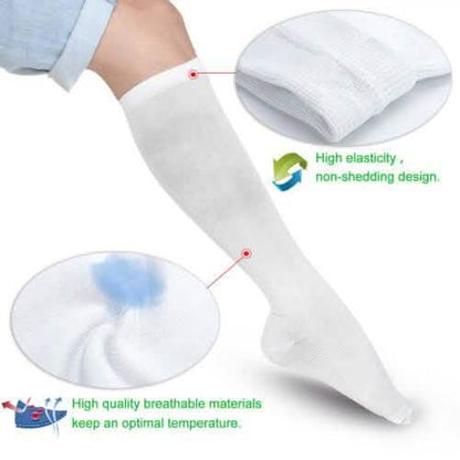 4-Pairs: White L/XL Compression Socks Running Sports Graduated Travel DailySale