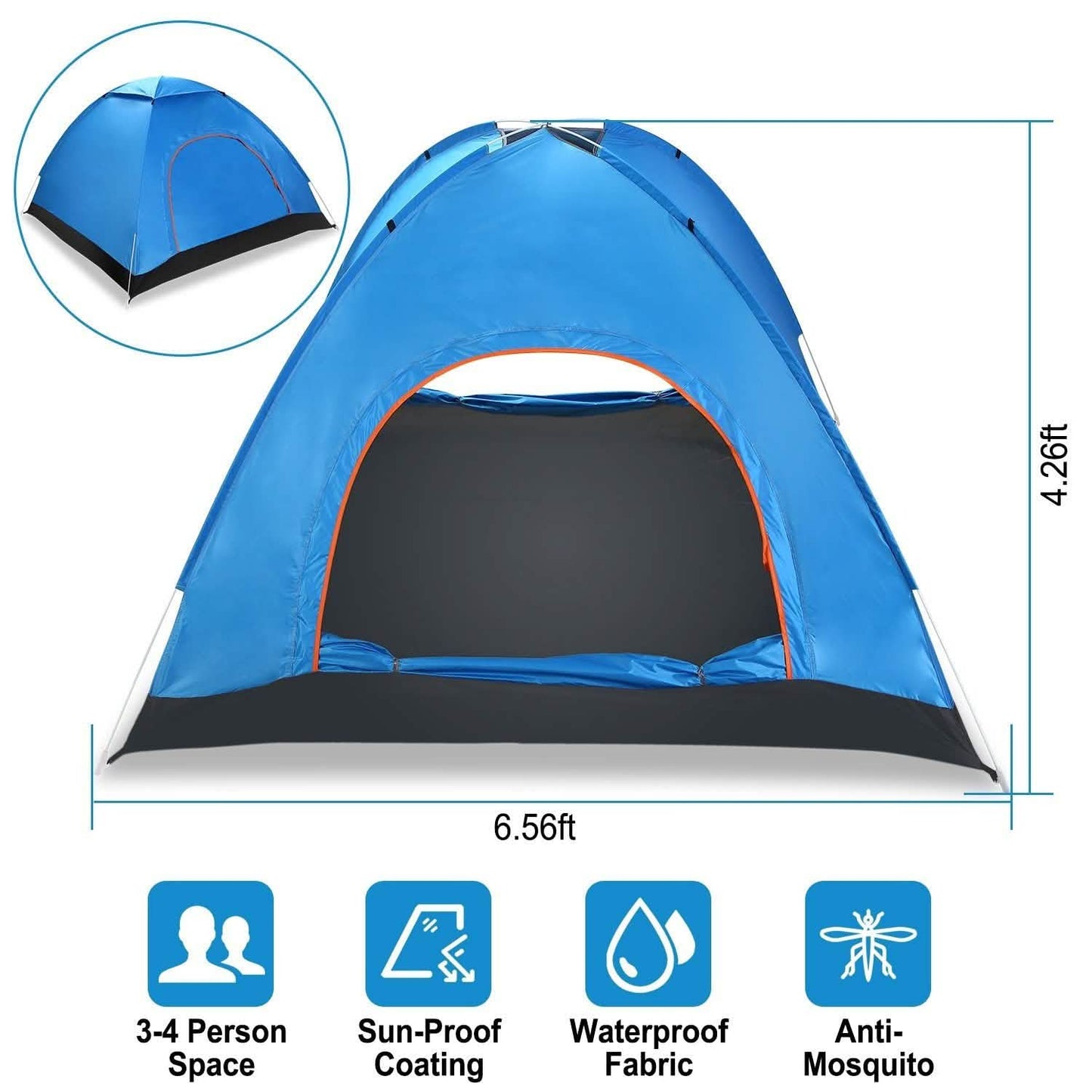 4 Persons Camping Waterproof Tent DailySale