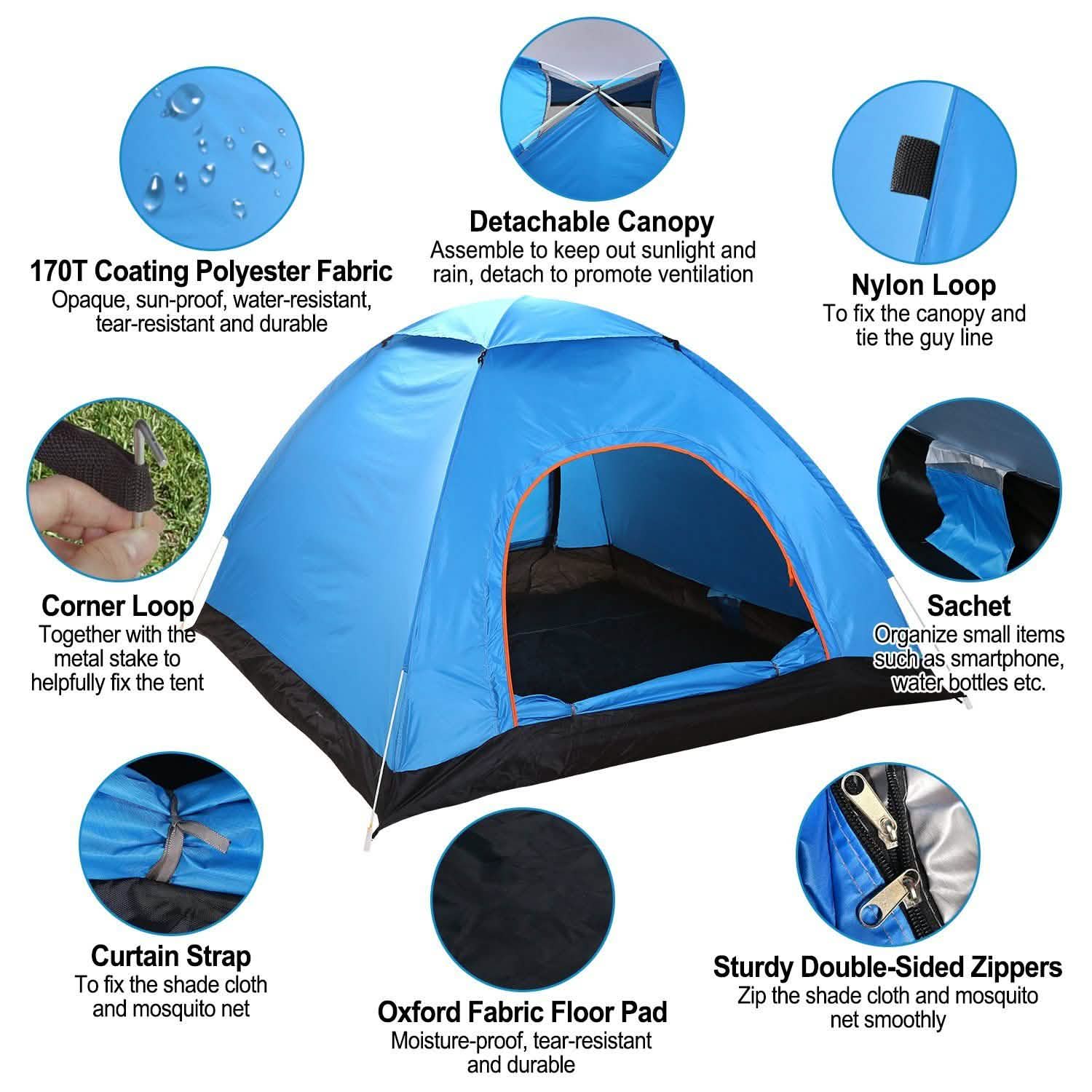 4 Persons Camping Waterproof Tent DailySale