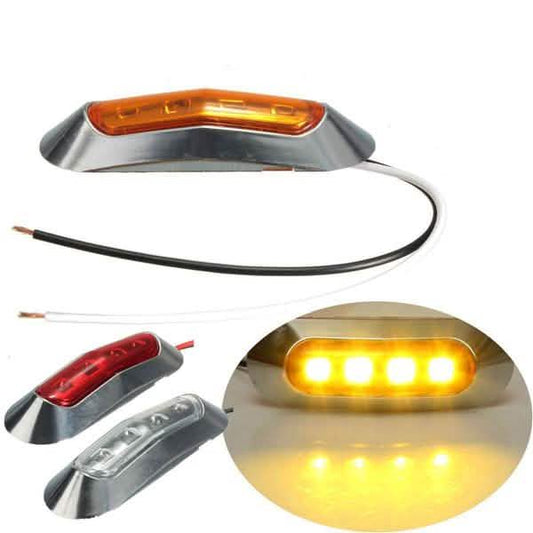 4-Piece: 12V-24V 4 LED Side Marker Indicator Lights DailySale