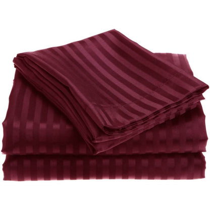 4-Piece: 1800 Series Brushed Microfiber Dobby Striped Sheet Set DailySale