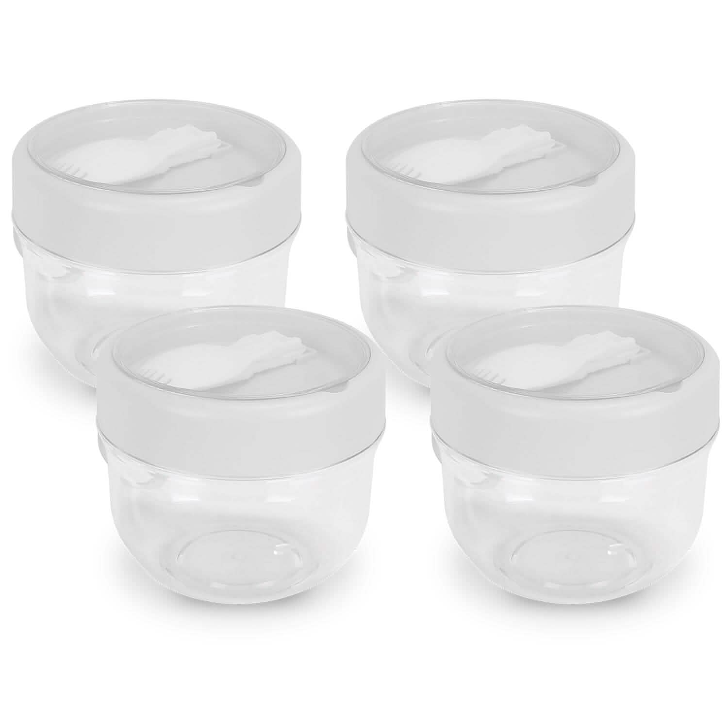 4-Piece: 20 Oz Oat Containers with Lids and Folding Spoons DailySale