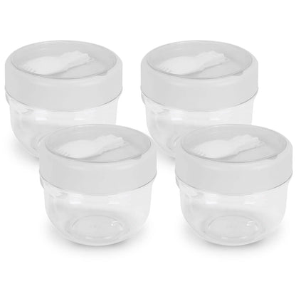 4-Piece: 20 Oz Oat Containers with Lids and Folding Spoons DailySale