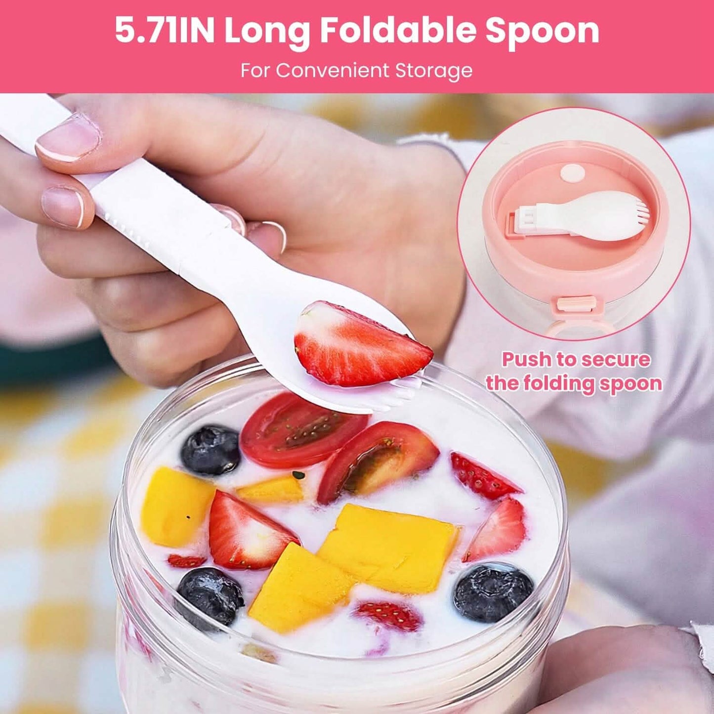 4-Piece: 20 Oz Oat Containers with Lids and Folding Spoons DailySale