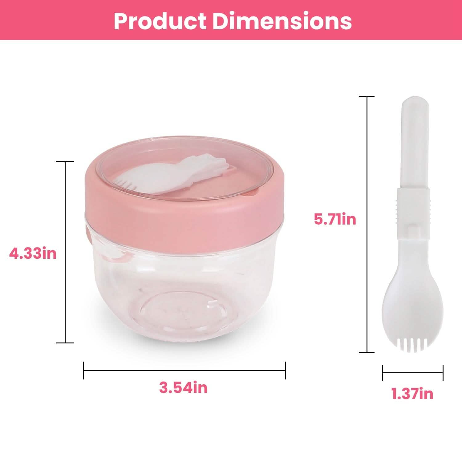 4-Piece: 20 Oz Oat Containers with Lids and Folding Spoons DailySale