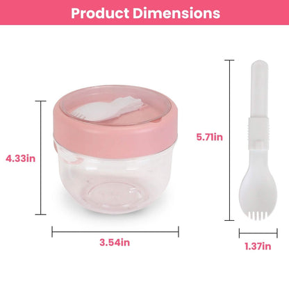 4-Piece: 20 Oz Oat Containers with Lids and Folding Spoons DailySale
