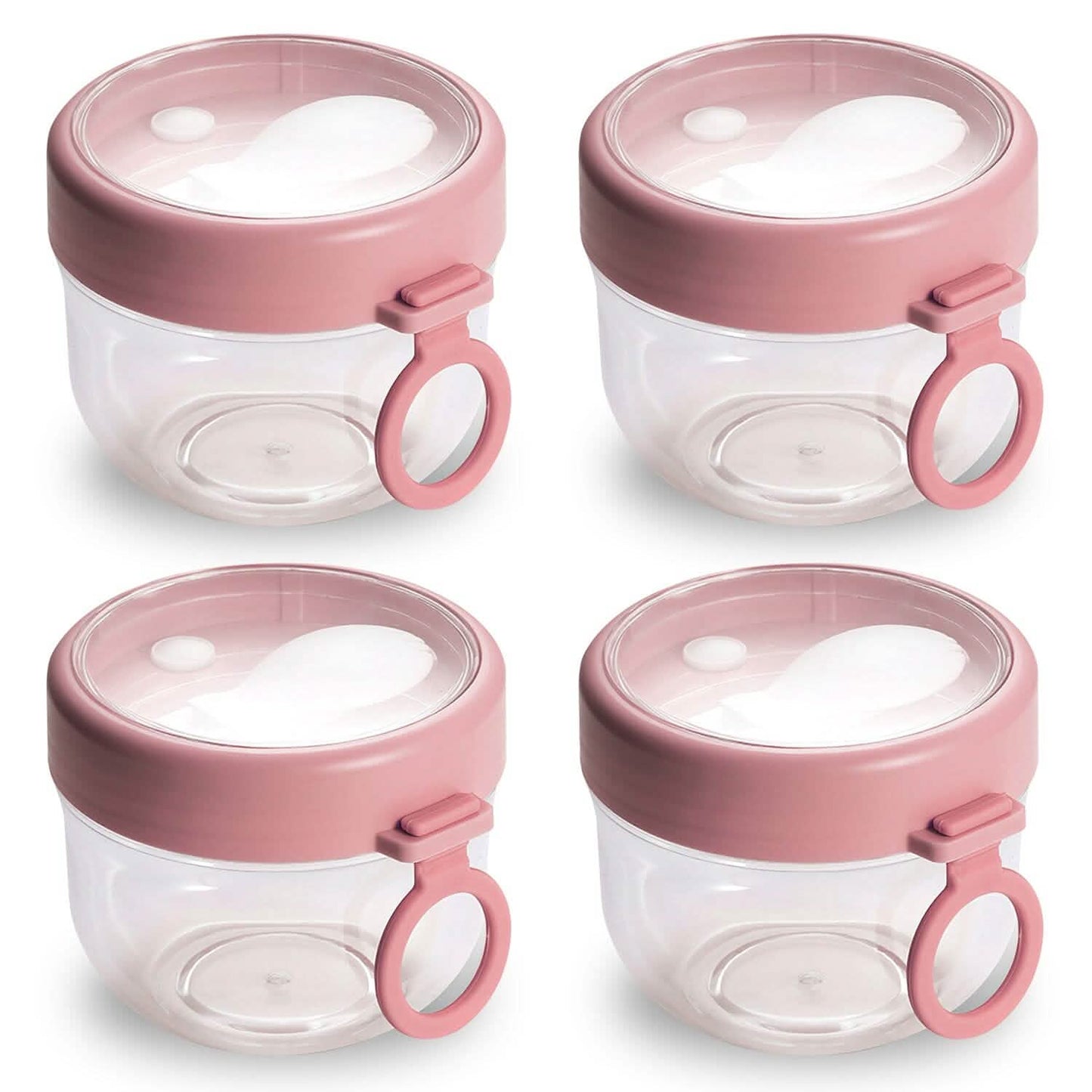 4-Piece: 20 Oz Oat Containers with Lids and Folding Spoons DailySale