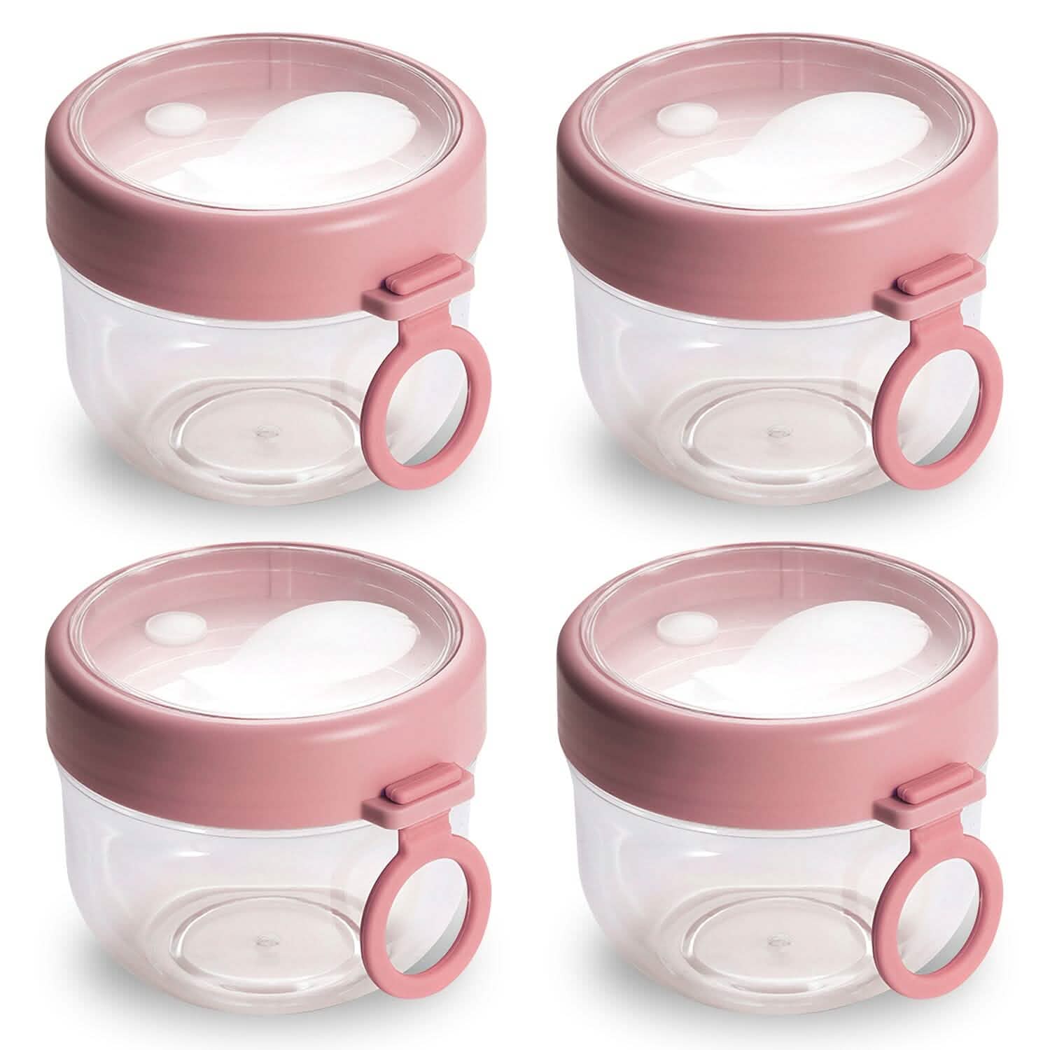 4-Piece: 20 Oz Oat Containers with Lids and Folding Spoons DailySale