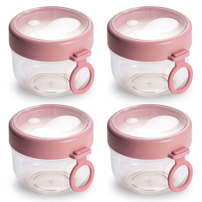 4-Piece: 20 Oz Oat Containers with Lids and Folding Spoons DailySale