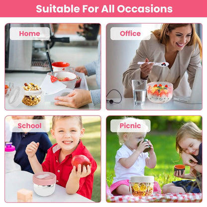 4-Piece: 20 Oz Oat Containers with Lids and Folding Spoons DailySale