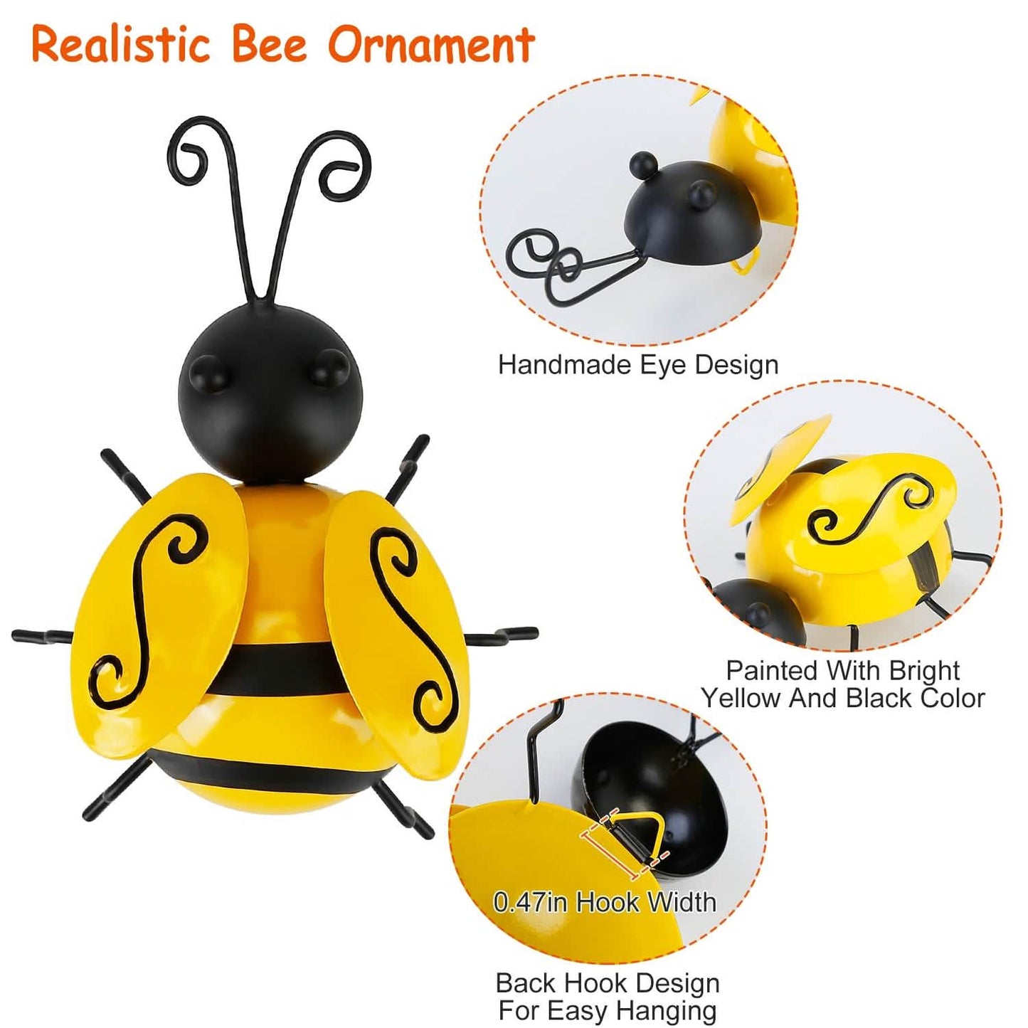 4-Piece: 3D Bumble Bee Ornament Set DailySale