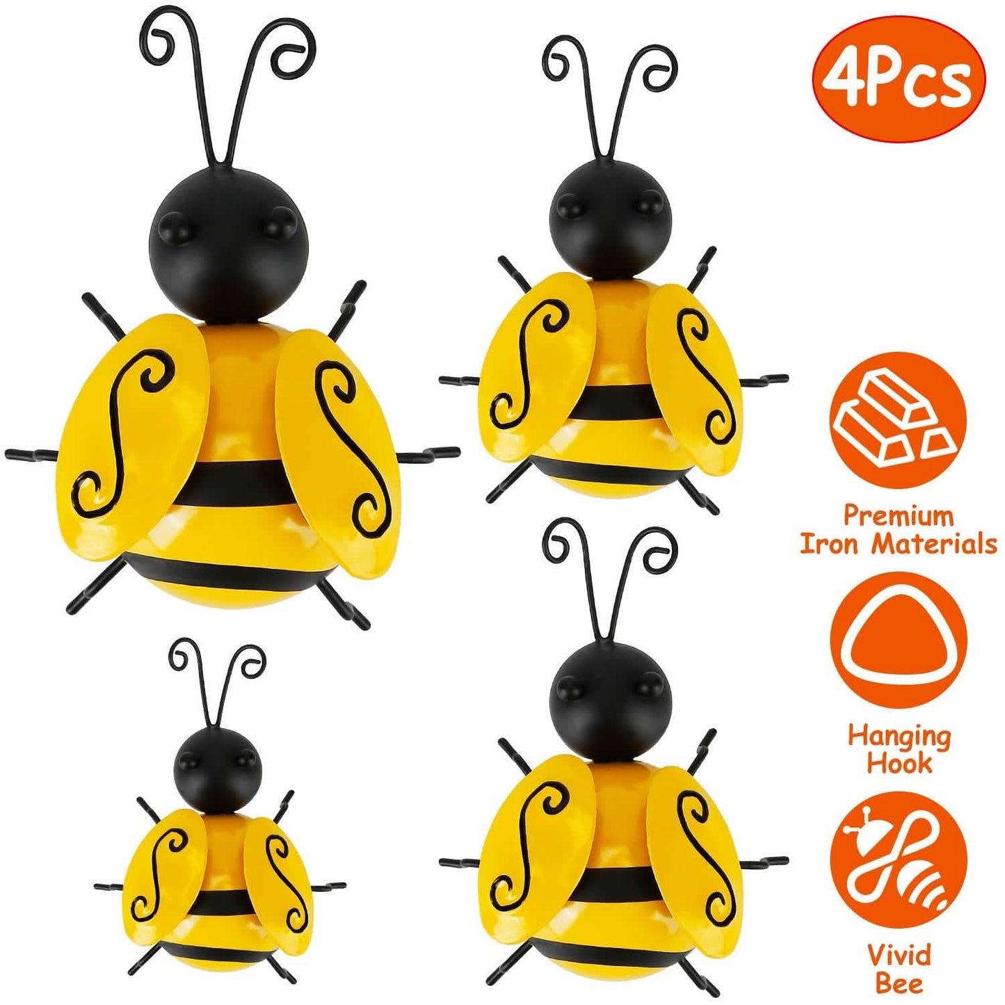 4-Piece: 3D Bumble Bee Ornament Set DailySale