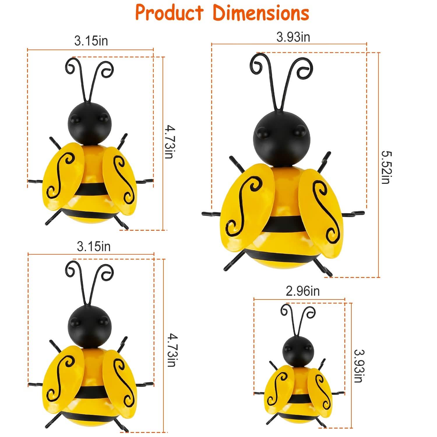 4-Piece: 3D Bumble Bee Ornament Set DailySale