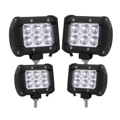 4-Piece: 4” 18W Dual Row LED Spot Light Pod DailySale