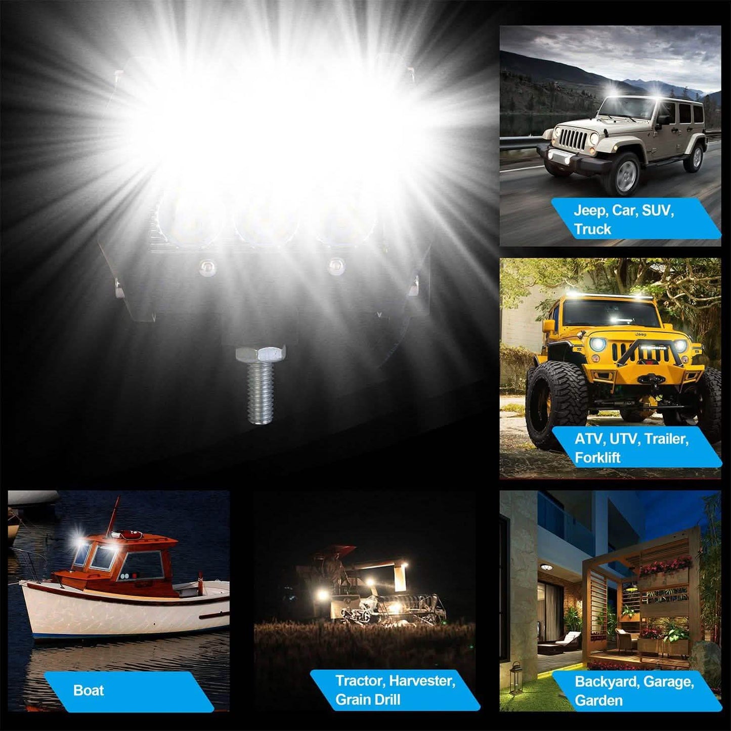 4-Piece: 4” 18W Dual Row LED Spot Light Pod DailySale