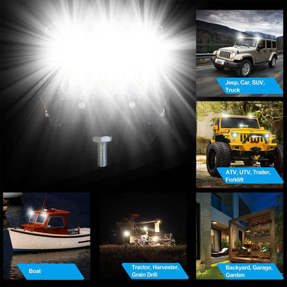4-Piece: 4” 18W Dual Row LED Spot Light Pod DailySale