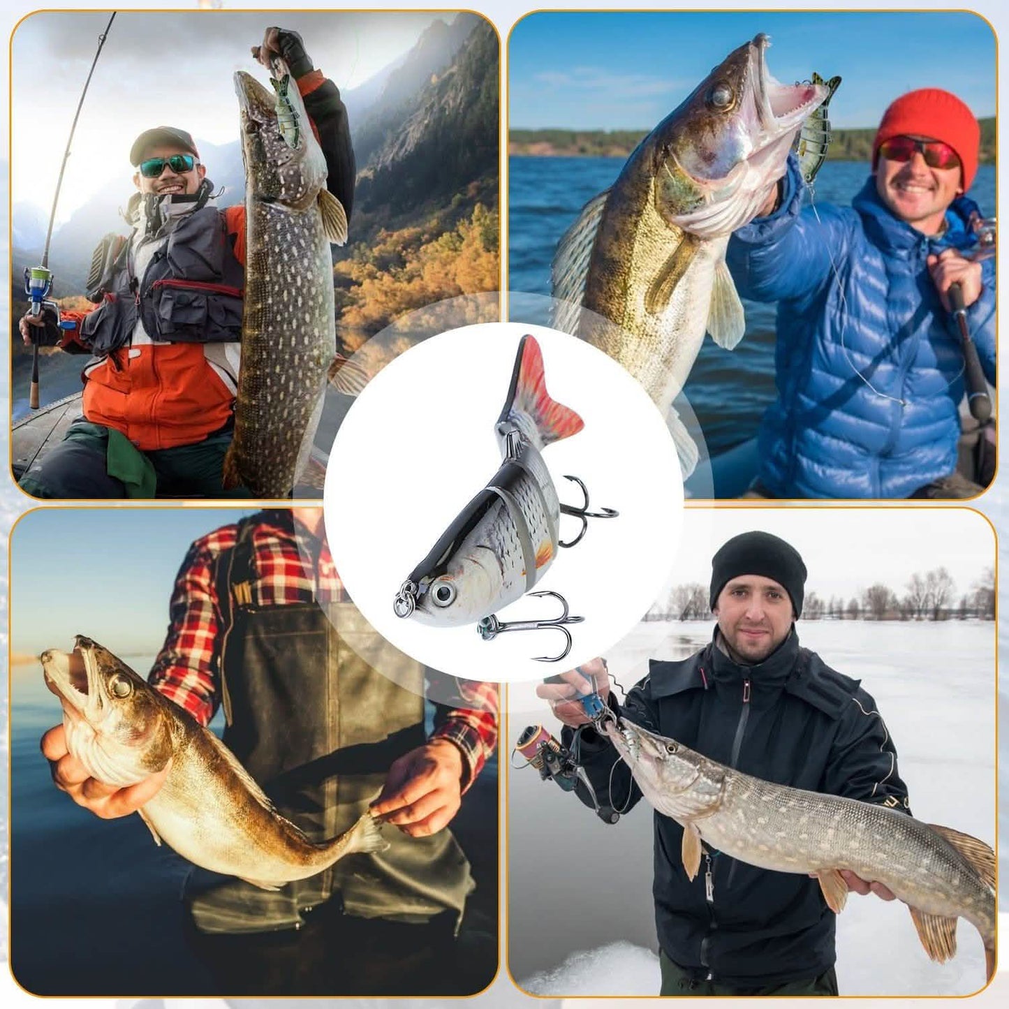 4-Piece: 6 Segment Multi Jointed Lifelike Fish Lures DailySale