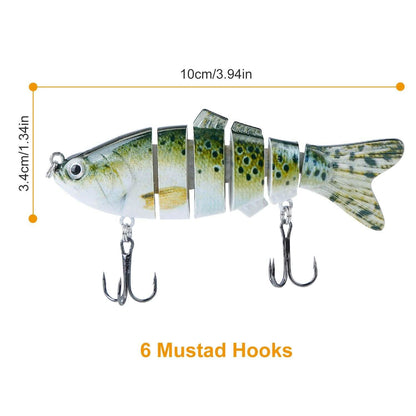 4-Piece: 6 Segment Multi Jointed Lifelike Fish Lures DailySale