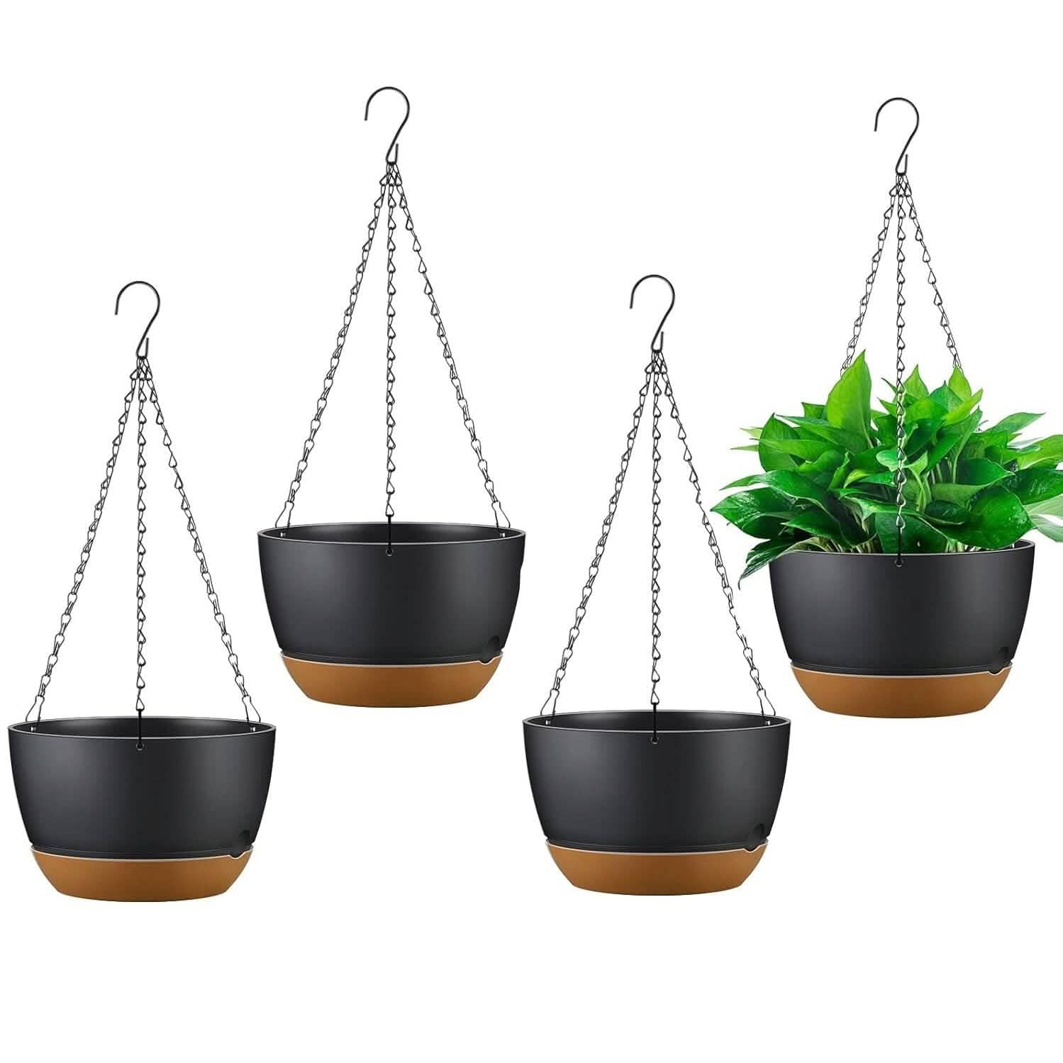 4-Piece: 9.64" Diameter Hanging Planter with Drainage Holes DailySale