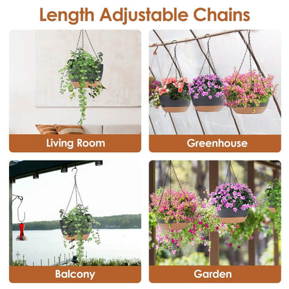 4-Piece: 9.64" Diameter Hanging Planter with Drainage Holes DailySale