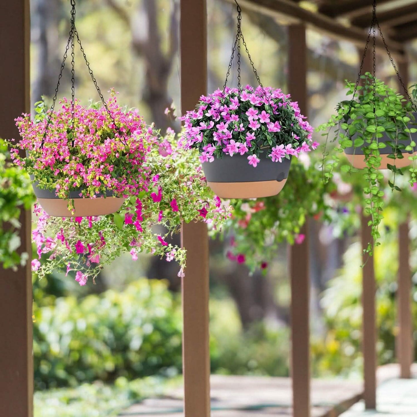 4-Piece: 9.64" Diameter Hanging Planter with Drainage Holes DailySale
