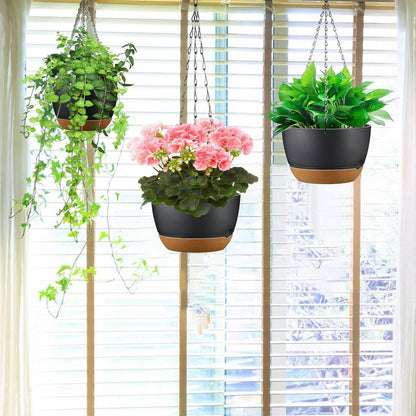 4-Piece: 9.64" Diameter Hanging Planter with Drainage Holes DailySale