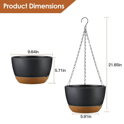 4-Piece: 9.64" Diameter Hanging Planter with Drainage Holes DailySale