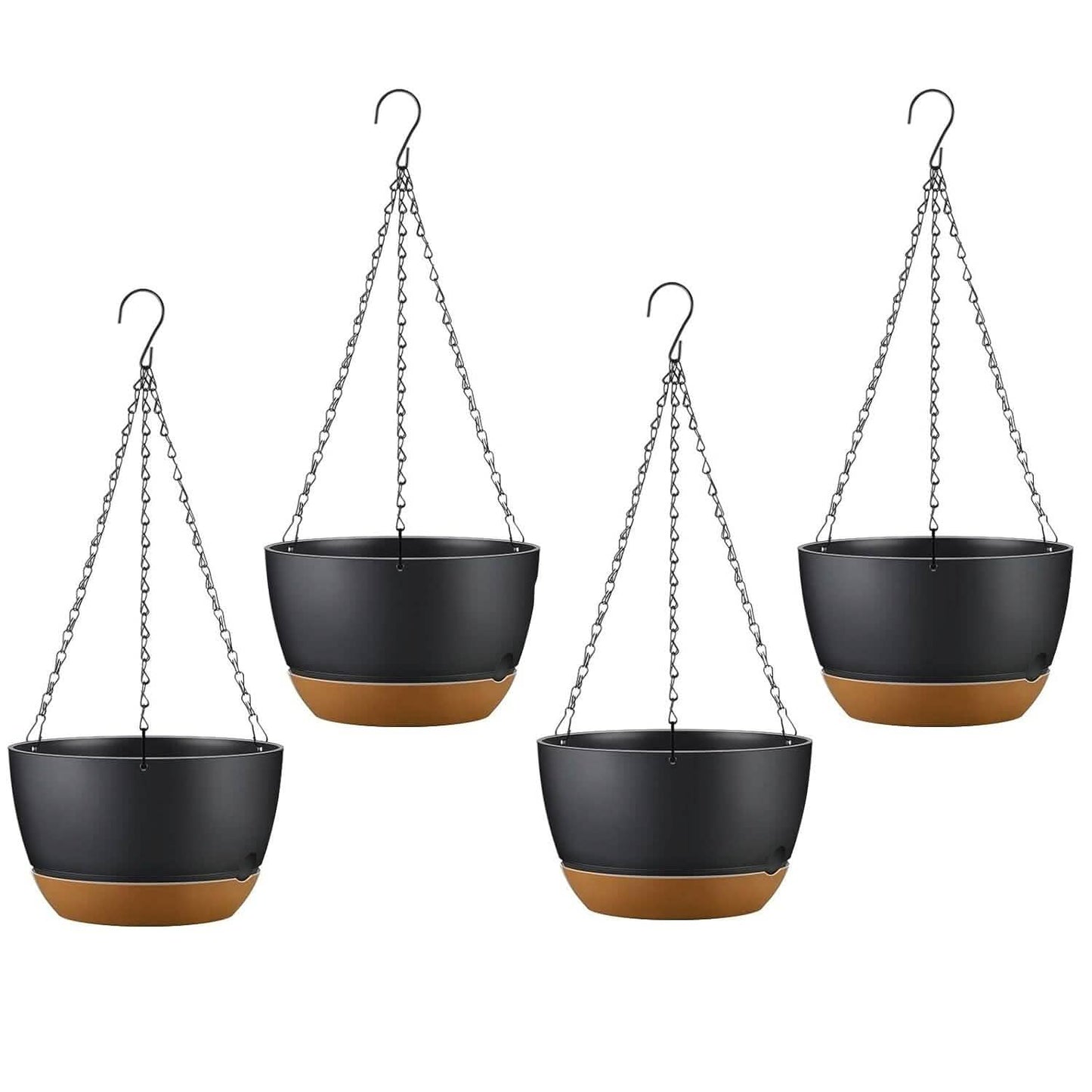 4-Piece: 9.64" Diameter Hanging Planter with Drainage Holes DailySale