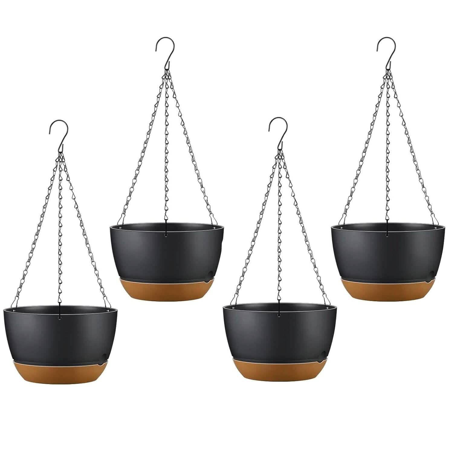 4-Piece: 9.64" Diameter Hanging Planter with Drainage Holes DailySale