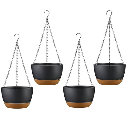 4-Piece: 9.64" Diameter Hanging Planter with Drainage Holes DailySale