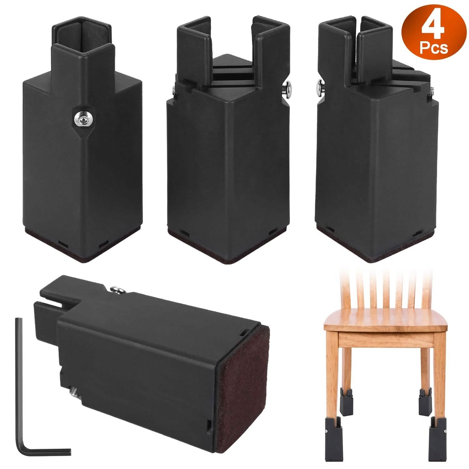 4-Piece: Adjustable Bed Riser with Screw Clamp DailySale