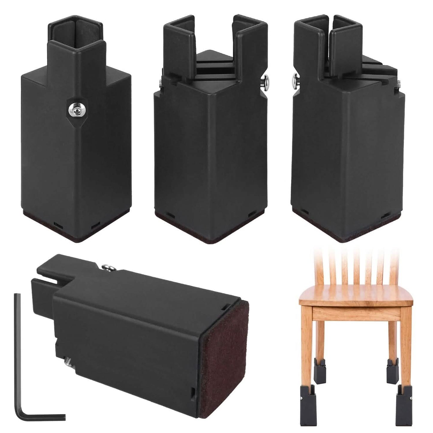 4-Piece: Adjustable Bed Riser with Screw Clamp DailySale