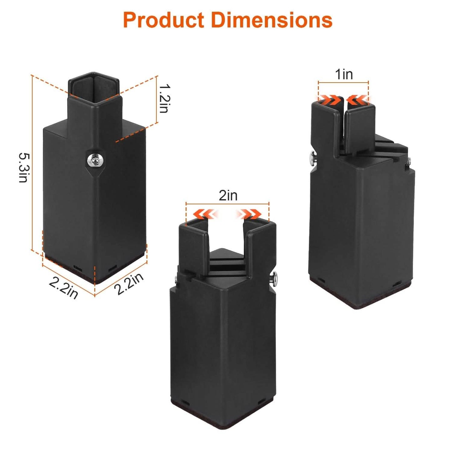 4-Piece: Adjustable Bed Riser with Screw Clamp DailySale