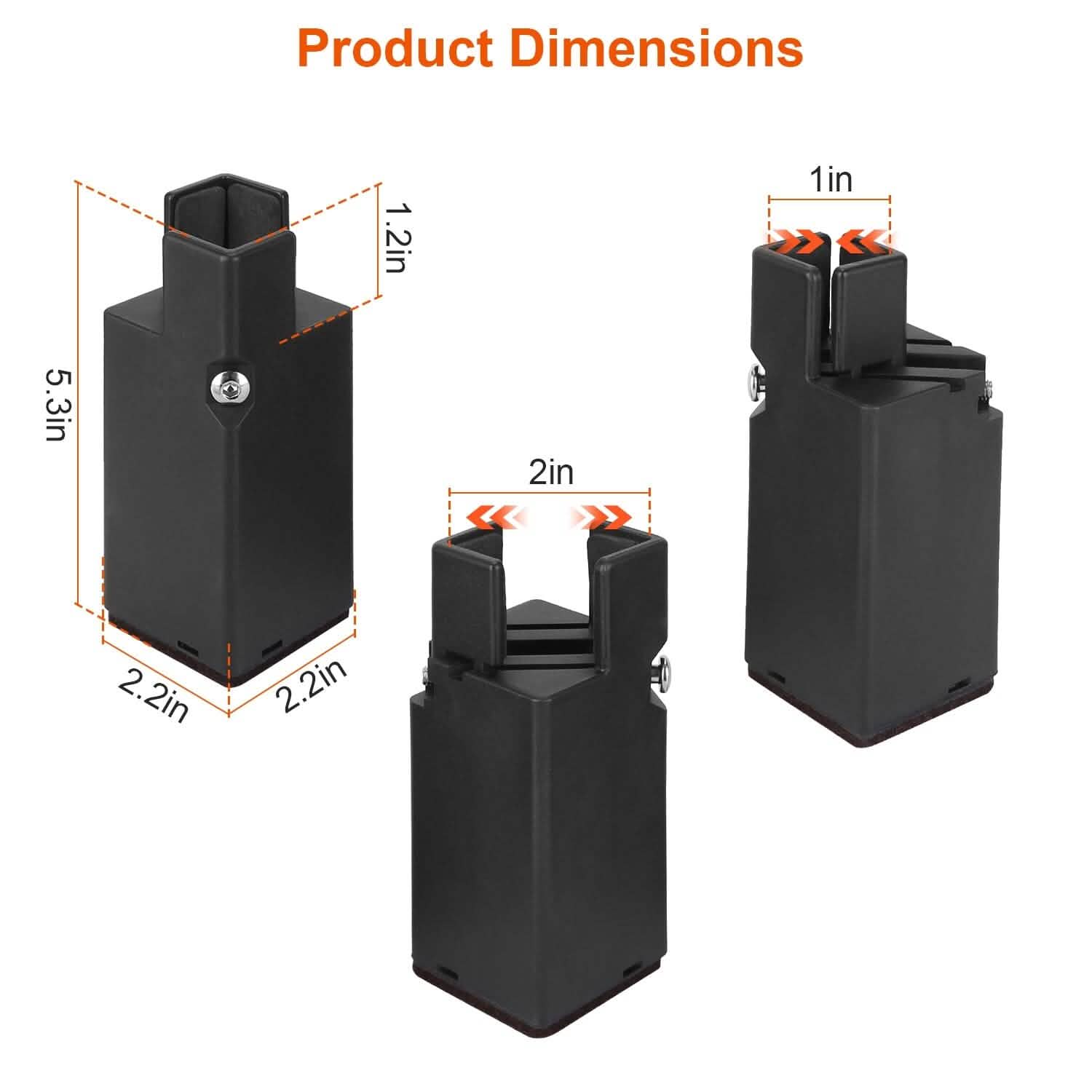 4-Piece: Adjustable Bed Riser with Screw Clamp DailySale