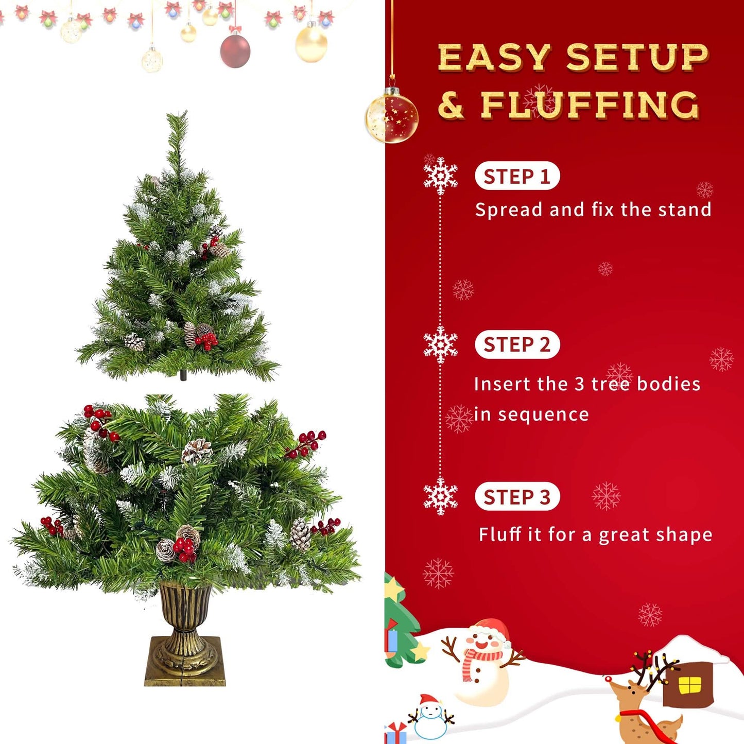 4-Piece: Artificial Christmas Tree Set DailySale