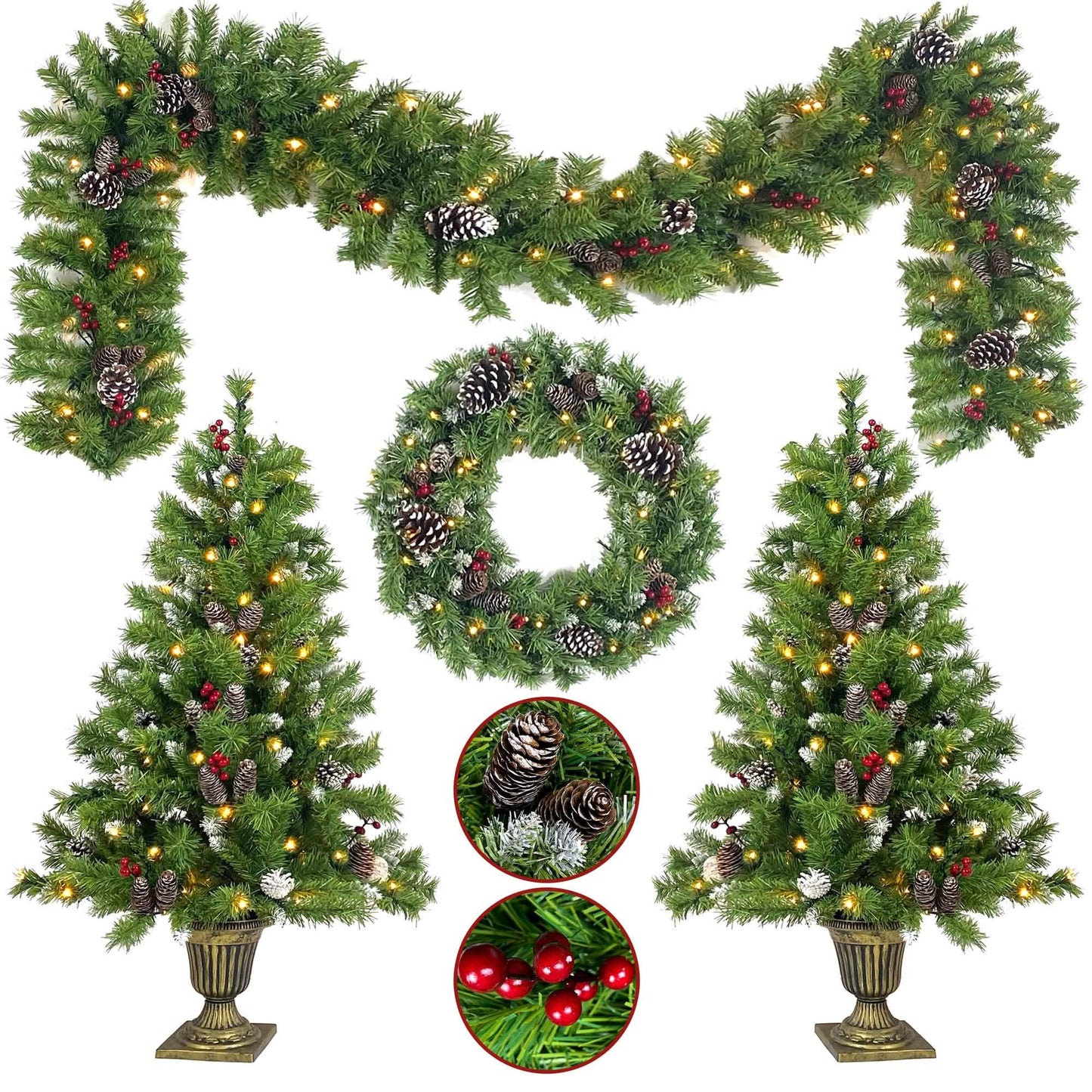 4-Piece: Artificial Christmas Tree Set DailySale