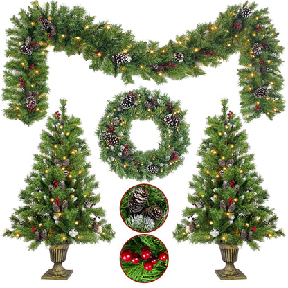 4-Piece: Artificial Christmas Tree Set DailySale