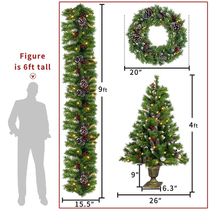 4-Piece: Artificial Christmas Tree Set DailySale