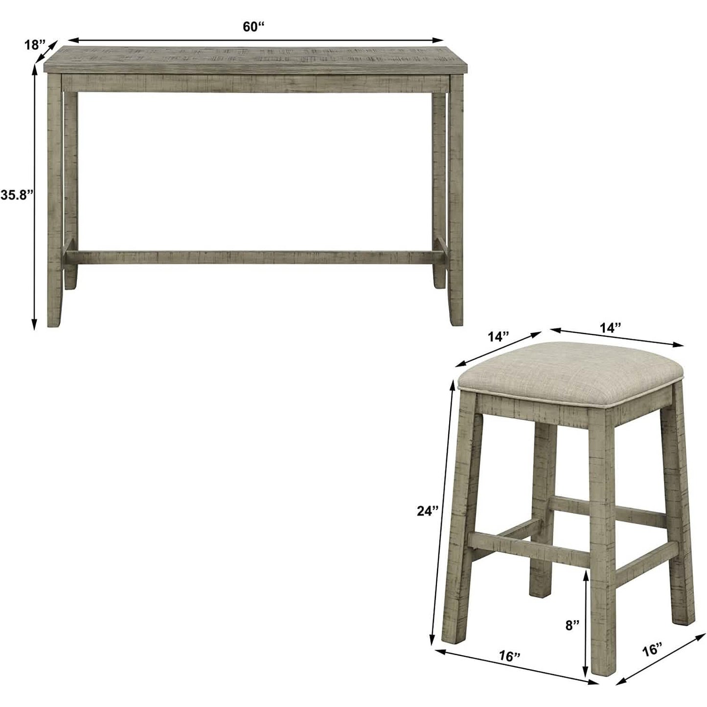 4-Piece: Counter Height Bar Table Set DailySale