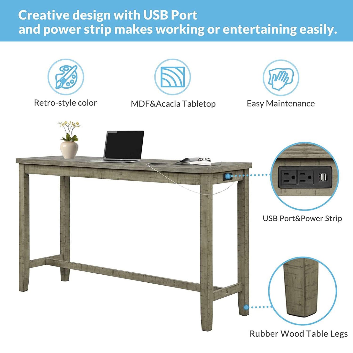 4-Piece: Counter Height Bar Table Set DailySale