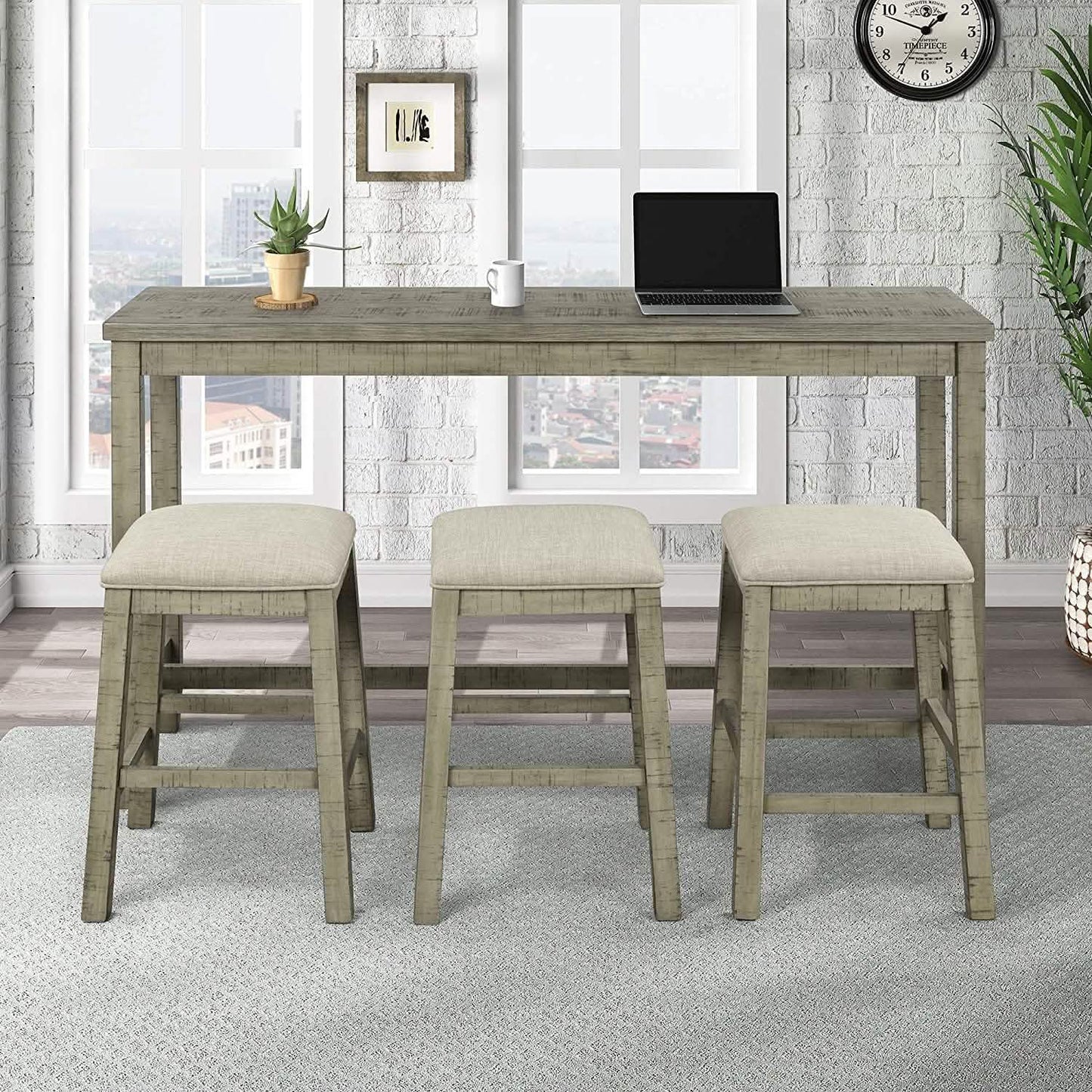 4-Piece: Counter Height Bar Table Set DailySale