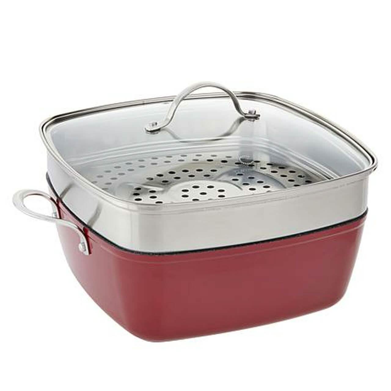 4-Piece: Curtis Stone Dura-Pan Chef Square Saute Set (Refurbished) DailySale
