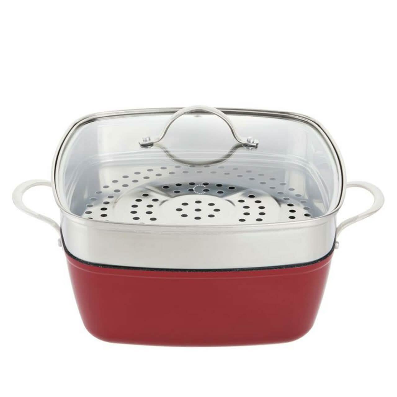 4-Piece: Curtis Stone Dura-Pan Chef Square Saute Set (Refurbished) DailySale