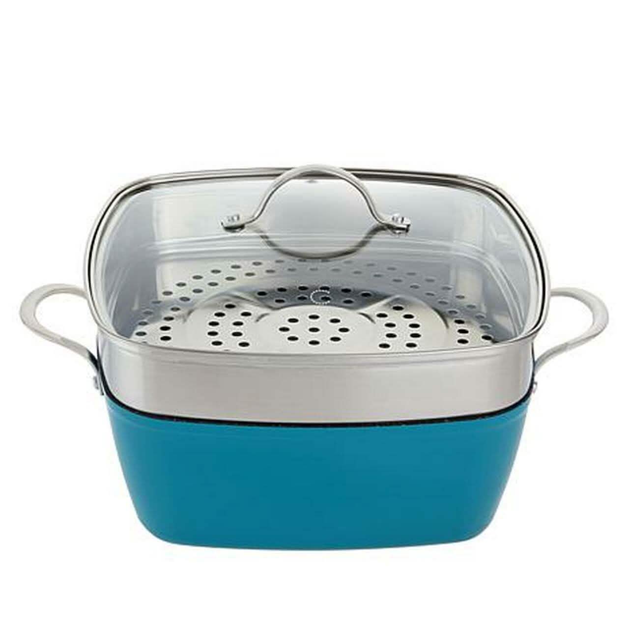 4-Piece: Curtis Stone Dura-Pan Chef Square Saute Set (Refurbished) DailySale