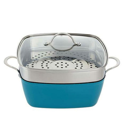4-Piece: Curtis Stone Dura-Pan Chef Square Saute Set (Refurbished) DailySale